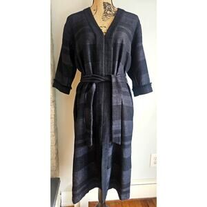 Intropia Kimono Midi Dress, Made in Spain, Black, Belted, US Sz 6 Retail $365